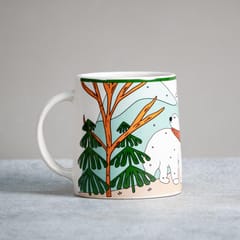 Almiro Tree Ceramic Coffee Mug for Hot & Cold Coffee, Milk & Tea Cup  with Polar Bear Design, Black, Pack of 1, 350ml