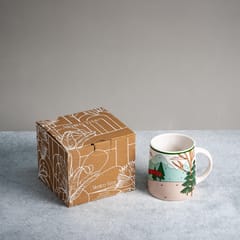 Almiro Tree Ceramic Coffee Mug for Hot & Cold Coffee, Milk & Tea Cup  with Polar Bear Design, Black, Pack of 1, 350ml