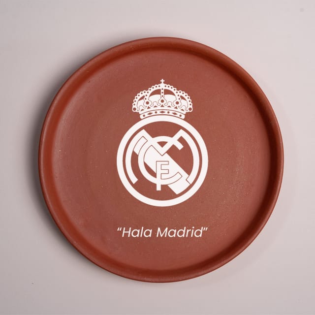 Almiro Tree Terracotta Wall Plate with Football Club - Real Madrid Theme for Living Room, Bedroom, Office, 20cm