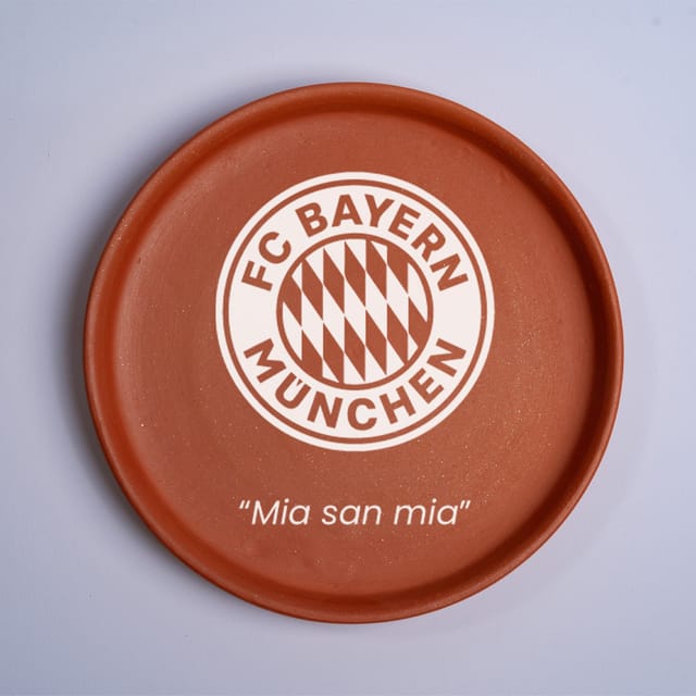 Almiro Tree Terracotta Wall Plate with  Football Club - Mia San Mia Theme for Living Room, Bedroom, Office, 20cm