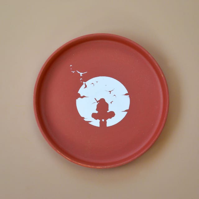 Almiro Tree Terracotta Wall Plate with Anime - Itachi Theme for Living Room, Bedroom, Office, 20cm
