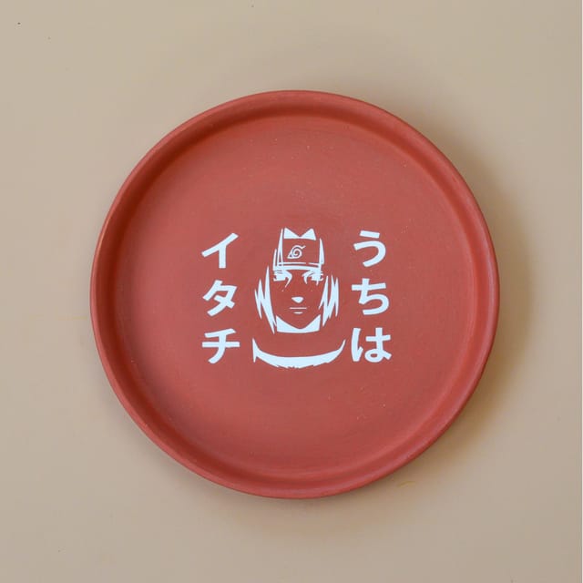 Almiro Tree Terracotta Wall Plate with Naruto face with text Theme for Living Room, Bedroom, Office, 20cm