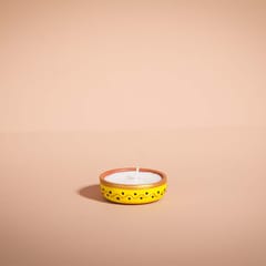 Almiro Tree Handpainted Terracotta Essence Diya, Ram Mandir Special 3 Wick Wax Candle for Home and Gifting, Pack of 9