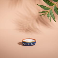 Almiro Tree Handpainted Terracotta Essence Diya, Ram Mandir Special 3 Wick Wax Candle for Home and Gifting, Pack of 9