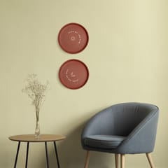 Almiro Tree Terracotta Wall Plate with Sun and Moon Combo Set Theme for Living Room, Bedroom, Office, 20cm
