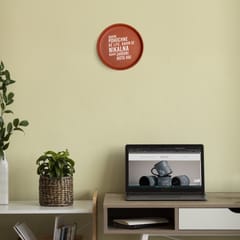 Almiro Tree Terracotta Wall Plate with YJHD Quote -Kahi Pohchne ke Liye for Living Room, Bedroom, Office, 20cm