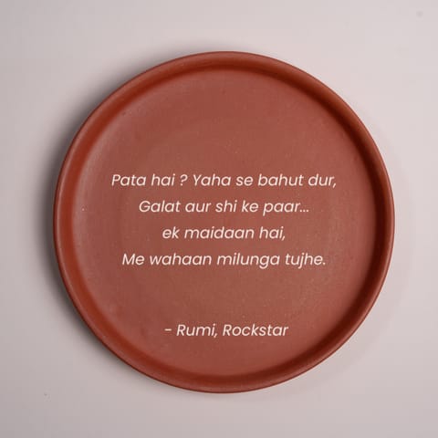 Almiro Tree Terracotta Wall Plate with Rockstar Quote - Yaha se Bhaut Dur for Living Room, Bedroom, Office, 20cm