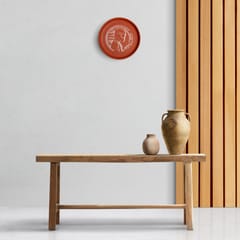 Almiro Tree Terracotta Wall Plate with Biker Abstract Art Theme for Living Room, Bedroom, Office, 20cm