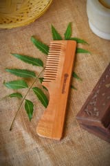 Almitra Sustainables-Neem Wood Hair Comb – Handle