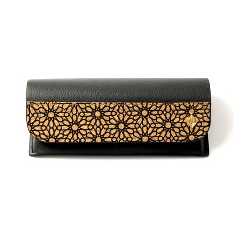 Green Hermitage - Handcrafted, Vegan Leather Eyewear Case - Black