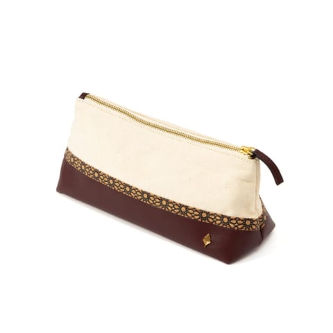 Green Hermitage - Travel Utility Kit - Off white, Cork & Maroon