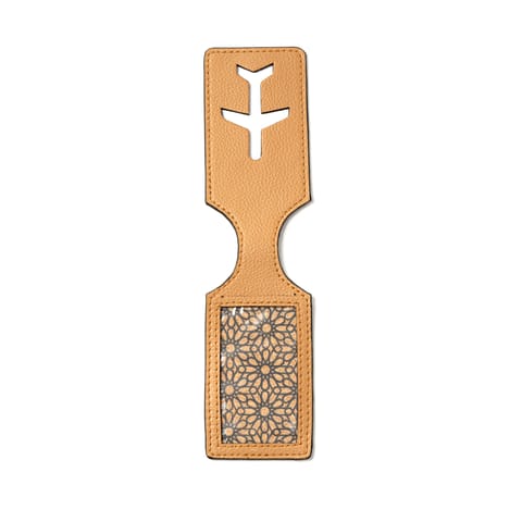 Green Hermitage - Airplane Vegan Leather Travel Tag - Caramel