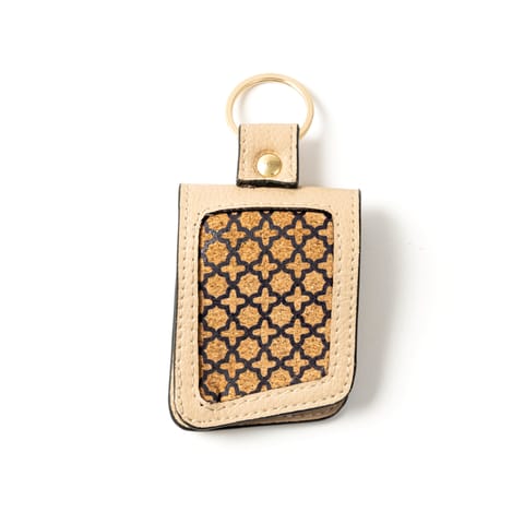 Green Hermitage - Handcrafted Vegan Leather Key Chain - Almond