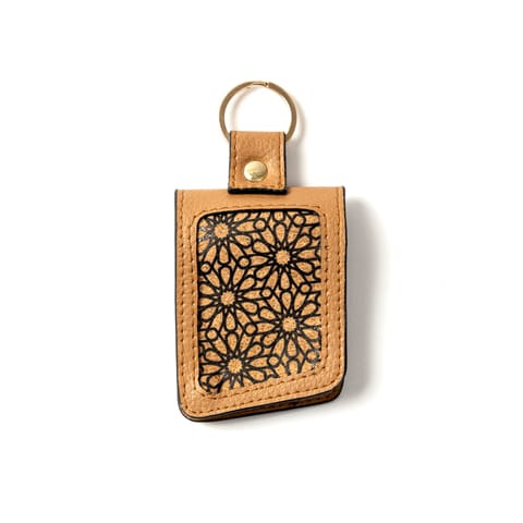 Green Hermitage - Handcrafted Vegan Leather Key Chain - Caramel