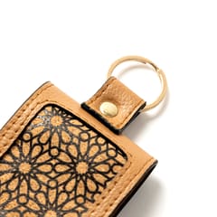 Green Hermitage - Handcrafted Vegan Leather Key Chain - Caramel