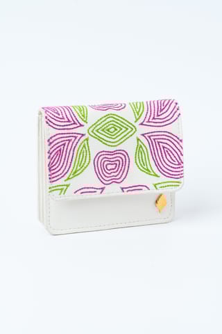 Green Hermitage - Lana - Cactus Leather Cardholder (White)