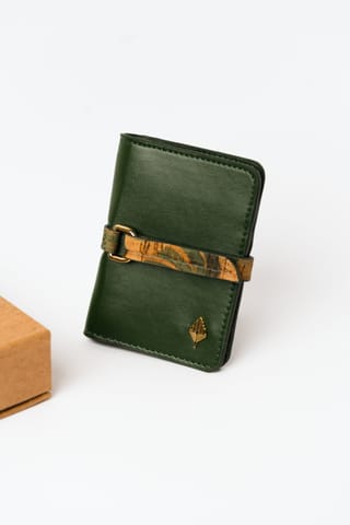 Green Hermitage - Neith - Cactus Leather Cardholder (Green & Cork)