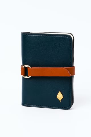 Green Hermitage - Neith - Cactus Leather Cardholder (Blue & Gingerbread)