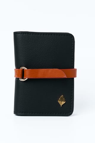 Green Hermitage - Neith - Cactus Leather Cardholder (Black & Gingerbread)
