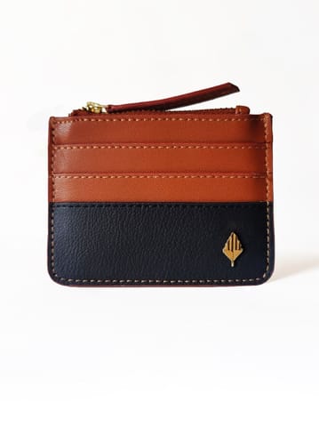 Green Hermitage - Iris- AppleLeather & Cork Cardholder (Gingerbread & Black)