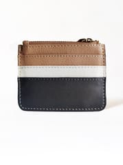 Green Hermitage - Iris- AppleLeather & Cork Cardholder (Grey, white & almond)