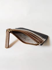 Green Hermitage - Iris- AppleLeather & Cork Cardholder (Grey, white & almond)