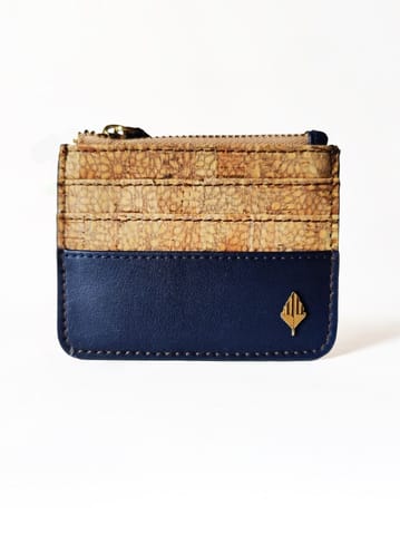 Green Hermitage - Iris- AppleLeather & Cork Cardholder (Navy Blue)