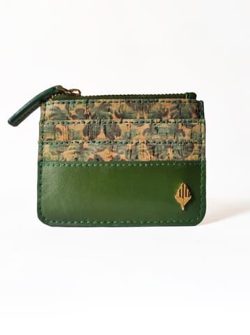 Green Hermitage - Iris- Cactus Leather & Cork Cardholder (Green)