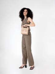 Green Hermitage - Aphrodite Satchel/Crossbody Bag - Apple Leather ( Caramel)