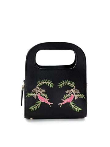Green Hermitage - Aphrodite Satchel/Crossbody Bag - Apple Leather ( Black)