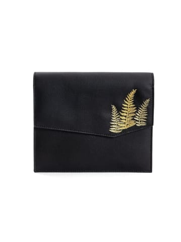 Green Hermitage - Hera Stachel/Crossbody Bag - Apple Leather (Black [ Embroidery ])