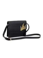 Green Hermitage - Hera Stachel/Crossbody Bag - Apple Leather (Black [ Embroidery ])