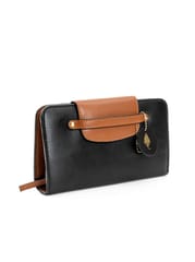 Green Hermitage - Cybele Women Wallet - Apple Leather (Black & Gingerbread)