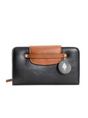Green Hermitage - Cybele Women Wallet - Apple Leather (Black & Gingerbread)
