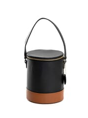Green Hermitage - Hamera Bucket Bag - Apple Leather (Black & Gingerbread)