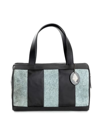 Green Hermitage - Chloris Duffle Bag - Apple & Coconut Leather (Black & Dark Grey )