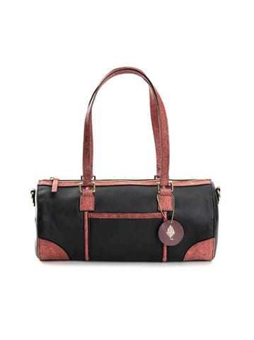 Green Hermitage - Salacia Duffle Bag -Cactus & Coconut Leather (Black & Madder Red)