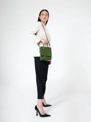 Green Hermitage - Ceres Satchel/Crossbody Bag - Cactus Leather (Green)