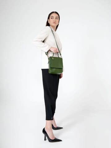 Green Hermitage - Ceres Satchel/Crossbody Bag - Cactus Leather (Green)