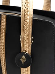 Green Hermitage - Gaia Soulder Bag - Cactus Leather (Black & Gold)