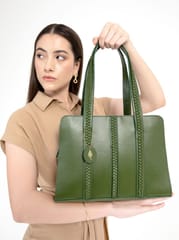 Green Hermitage - Gaia Soulder Bag - Cactus Leather (Green)