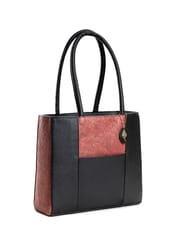 Green Hermitage - Karyda - Coconut Leather Tote Bag (Madder Red & Black)