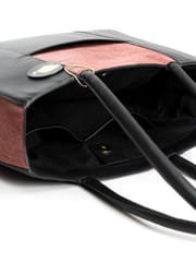 Green Hermitage - Karyda - Coconut Leather Tote Bag (Madder Red & Black)
