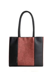 Green Hermitage - Karyda - Coconut Leather Tote Bag (Madder Red & Black)