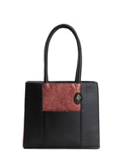 Green Hermitage - Karyda - Coconut Leather Tote Bag (Madder Red & Black)