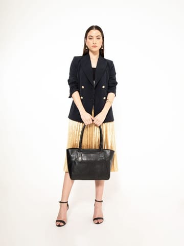 Green Hermitage - Athena - Cactus Leather Tote Bag (Black)