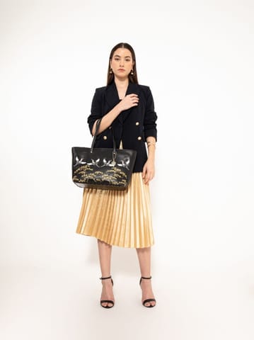 Green Hermitage - Antheia - Cactus Leather Tote Bag (Black)