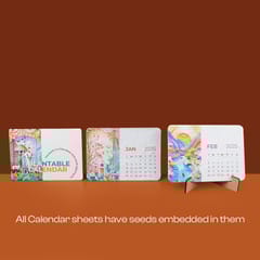 bioQ PLANTABLE CALENDAR - EASY STAND 2025 makes it easy to plan your year! With its sleek and stylish design, this calendar will be a great addition to any desk or office. The calendar is made with high