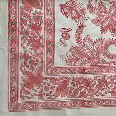Coral Slub - Padma 6 Seater Dining Table Cover, 100% Cotton, 60" x 90"