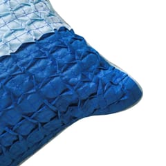 Coral Slub - Satin Waffle Cushion Cover Coral Blue, 16" x 16", Pack of 2
